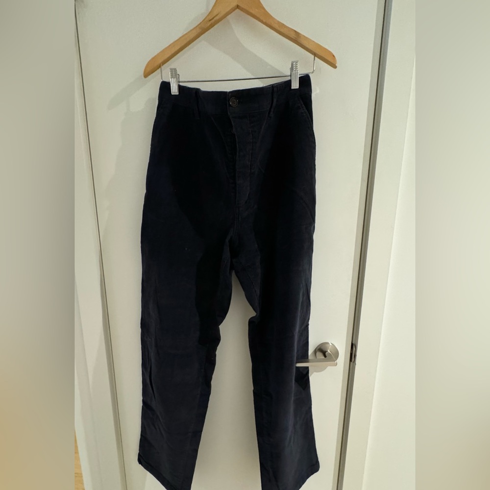 Men’s Deep Navy Acne Studios wide leg corduroy trousers